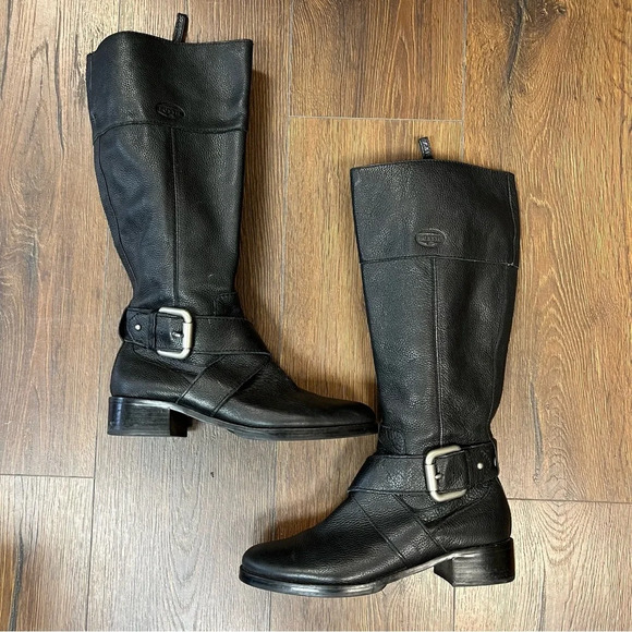 Fossil tall black leather boots SZ 9 - Picture 1 of 7
